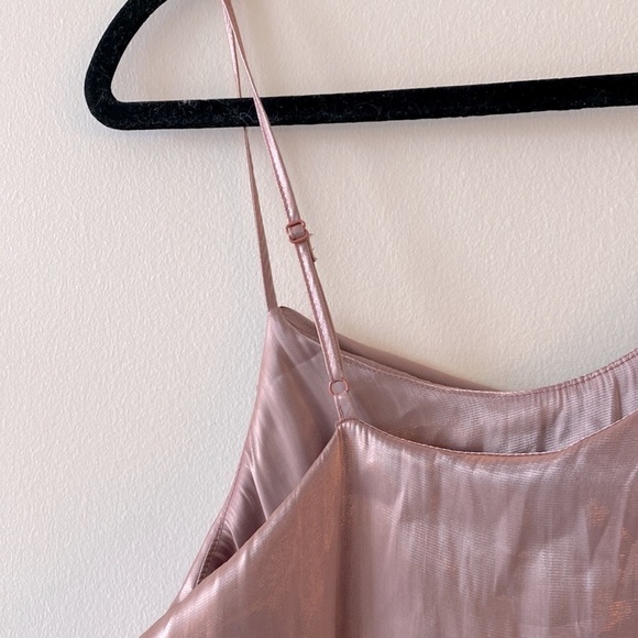 Free People Shimmy Shimmy Mauve Pink Metallic One-Shoulder Top - Picture 13 of 13